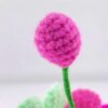 Crochet flowers, small potted knitted flowers suitable for car instrument panels, cute car crochet center console decoration, handcrafted traditional home decoration (pink and red)
