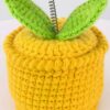 Cute little rabbit fashionable crochet flower ornament, small crochet flower potted artificial flower plant, suitable for office desk, home car dashboard, office decoration