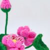 Hand-crocheted wool lotus and lotus leaf ornaments, crocheted wool artificial plants, hand-crocheted flowers, suitable for home rooms, dining tables, office decorations and birthday gifts for family and friends on anniversaries