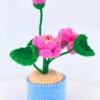 Hand-crocheted wool lotus and lotus leaf ornaments, crocheted wool artificial plants, hand-crocheted flowers, suitable for home rooms, dining tables, office decorations and birthday gifts for family and friends on anniversaries