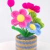 High-end knitted hand-crocheted potted flower cotton DIY artificial plants, long-lasting home decoration, suitable for birthdays, weddings, friends and family.
