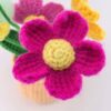 Crochet flowers, small potted knitted flowers suitable for car instrument panels, cute car crochet center console decoration, handcrafted traditional home decoration (pink and red)