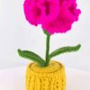 Red carnation flowers, hand-crocheted flower ornaments, hand-crocheted flowerpots, large-sized home decoration ornaments, desktop ornaments, artworks, and excellent gifts