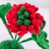 Beautiful and noble red hand-crocheted flowers, hand-crocheted flowerpots, knitted flower plants, Kawaii hand-crocheted flowers, small potted artificial flower plants, desktop home car dashboard decoration