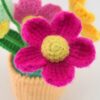 Crochet flowers, small potted knitted flowers suitable for car instrument panels, cute car crochet center console decoration, handcrafted traditional home decoration (pink and red)