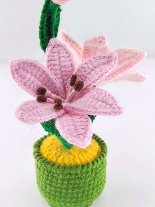 High-end knitted hand-crocheted potted flower cotton DIY artificial plants, long-lasting home decoration, suitable for birthdays, weddings, friends and family.