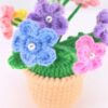 Colorful hand-crocheted flower POTS and crochet flowers, cute little potted flowers, birthday, Teachers' Day, graduation ceremony, anniversary, Christmas, car dashboard decoration, home office decoration