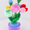 Artificial plant crochet hand-woven flowers are suitable for home rooms, dining tables, office decorations, and birthday gifts for family and friends on their anniversaries