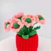 Hot sale 6 pink handmade wool crochet flower pots desktop ornaments fashionable home decorations crochet flower pots, handmade crochet flower plants, high-end desktop decorations, noble crochet flower pots, crochet gifts for plant lovers