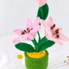 High-end knitted hand-crocheted potted flower cotton DIY artificial plants, long-lasting home decoration, suitable for birthdays, weddings, friends and family.