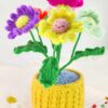 Personalized design hand-crocheted flower ornaments, colorful flowers for home decoration, high-end handcrafted handicraft gifts