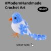 Cute blue bird home decorations, wool hand-crocheted items, desktop ornaments, handcrafted handicrafts, gifts for family and friends, family wedding desks, coffee shop decorations