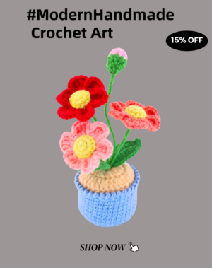 Crochet, Forget-Me-Not, potted plants, handmade artificial flowers, home decoration, weddings, birthday gifts for friends and family