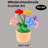 Colorful hand-crocheted flower POTS and crochet flowers, cute little potted flowers, birthday, Teachers' Day, graduation ceremony, anniversary, Christmas, car dashboard decoration, home office decoration