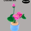 Hand-crocheted wool lotus and lotus leaf ornaments, crocheted wool artificial plants, hand-crocheted flowers, suitable for home rooms, dining tables, office decorations and birthday gifts for family and friends on anniversaries