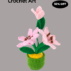 High-end knitted hand-crocheted potted flower cotton DIY artificial plants, long-lasting home decoration, suitable for birthdays, weddings, friends and family.