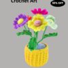 Personalized design hand-crocheted flower ornaments, colorful flowers for home decoration, high-end handcrafted handicraft gifts