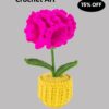 Red carnation flowers, hand-crocheted flower ornaments, hand-crocheted flowerpots, large-sized home decoration ornaments, desktop ornaments, artworks, and excellent gifts