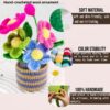 High-end knitted hand-crocheted potted flower cotton DIY artificial plants, long-lasting home decoration, suitable for birthdays, weddings, friends and family.