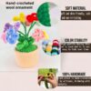 Colorful hand-crocheted flower POTS and crochet flowers, cute little potted flowers, birthday, Teachers' Day, graduation ceremony, anniversary, Christmas, car dashboard decoration, home office decoration