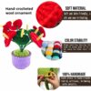 8 red wool flowers home desktop ornaments handmade crochet decoration wool crafts handmade crochet wool potted simulation plants computer desktop ornaments holiday gifts