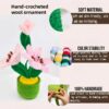 High-end knitted hand-crocheted potted flower cotton DIY artificial plants, long-lasting home decoration, suitable for birthdays, weddings, friends and family.