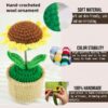Hand-knitted wool crocheted products, little white rabbit hand-crocheted products, decorative items, crochet flowers, artificial sunflowers, suitable for office desk, car dashboard decoration, inspiring gifts, women's hand-knitted flowers, birthday and Christmas parties, home decoration