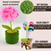 Crochet Flowers For Sale - Handmade Knitted Potted Flower Plant, Creative Wool Yarn Desktop Decoration, Car Room Decor
