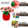 Hot sale 6 pink handmade wool crochet flower pots desktop ornaments fashionable home decorations crochet flower pots, handmade crochet flower plants, high-end desktop decorations, noble crochet flower pots, crochet gifts for plant lovers