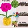Red carnation flowers, hand-crocheted flower ornaments, hand-crocheted flowerpots, large-sized home decoration ornaments, desktop ornaments, artworks, and excellent gifts