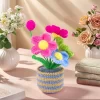High-end knitted hand-crocheted potted flower cotton DIY artificial plants, long-lasting home decoration, suitable for birthdays, weddings, friends and family.