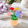 Colorful hand-crocheted flower POTS and crochet flowers, cute little potted flowers, birthday, Teachers' Day, graduation ceremony, anniversary, Christmas, car dashboard decoration, home office decoration