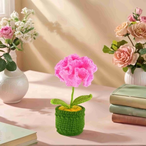 Crochet Flowers For Sale - Handmade Knitted Potted Flower Plant, Creative Wool Yarn Desktop Decoration, Car Room Decor