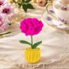 Red carnation flowers, hand-crocheted flower ornaments, hand-crocheted flowerpots, large-sized home decoration ornaments, desktop ornaments, artworks, and excellent gifts