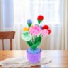 Artificial plant crochet hand-woven flowers are suitable for home rooms, dining tables, office decorations, and birthday gifts for family and friends on their anniversaries