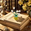 6 White Lily of the Valley Flowers Wool Handmade Desktop Ornaments, Cute Hand-crocheted White Lily of the Valley Flower Pot (Emotional Support Plant), Gift for Family/Friends/Teachers
