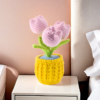 Hand-crocheted tulip ornaments, artificial tulips hand-woven flowers, suitable for home and office decoration, and as birthday gifts for family and friends on their anniversaries