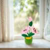 High-end knitted hand-crocheted potted flower cotton DIY artificial plants, long-lasting home decoration, suitable for birthdays, weddings, friends and family.
