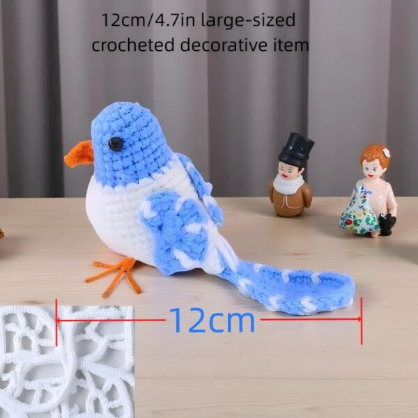 Cute blue bird home decorations, wool hand-crocheted items, desktop ornaments, handcrafted handicrafts, gifts for family and friends, family wedding desks, coffee shop decorations