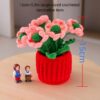 Hot sale 6 pink handmade wool crochet flower pots desktop ornaments fashionable home decorations crochet flower pots, handmade crochet flower plants, high-end desktop decorations, noble crochet flower pots, crochet gifts for plant lovers