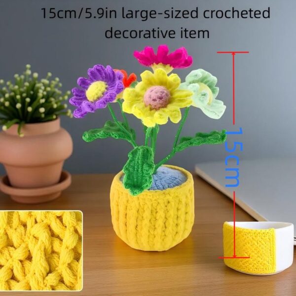 Personalized design hand-crocheted flower ornaments, colorful flowers for home decoration, high-end handcrafted handicraft gifts