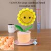 Sunflower shaking head knitted ornament, pink flowerpot knitted crochet, sunflower potted plant, sunflower is a handmade flower suitable for friends, students, family and loved ones, home office decoration, car decoration.