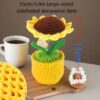 Crochet flower artificial sunflowers are suitable for office desk and car dashboard decoration, inspiring gifts, women's hand-knitted flowers, birthday and Christmas parties, home decoration (yellow decorative sunflowers)