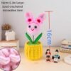 Hand-knitted wool crocheted products, little white rabbit hand-crocheted products, decorative items, crochet flowers, artificial sunflowers, suitable for office desk, car dashboard decoration, inspiring gifts, women's hand-knitted flowers, birthday and Christmas parties, home decoration
