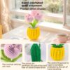 Hand-crocheted tulip ornaments, artificial tulips hand-woven flowers, suitable for home and office decoration, and as birthday gifts for family and friends on their anniversaries
