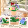 Colorful hand-crocheted flower POTS and crochet flowers, cute little potted flowers, birthday, Teachers' Day, graduation ceremony, anniversary, Christmas, car dashboard decoration, home office decoration