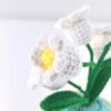 6 White Lily of the Valley Flowers Wool Handmade Desktop Ornaments, Cute Hand-crocheted White Lily of the Valley Flower Pot (Emotional Support Plant), Gift for Family/Friends/Teachers