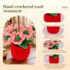 Hot sale 6 pink handmade wool crochet flower pots desktop ornaments fashionable home decorations crochet flower pots, handmade crochet flower plants, high-end desktop decorations, noble crochet flower pots, crochet gifts for plant lovers