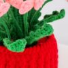Hot sale 6 pink handmade wool crochet flower pots desktop ornaments fashionable home decorations crochet flower pots, handmade crochet flower plants, high-end desktop decorations, noble crochet flower pots, crochet gifts for plant lovers