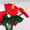 8 red wool flowers home desktop ornaments handmade crochet decoration wool crafts handmade crochet wool potted simulation plants computer desktop ornaments holiday gifts